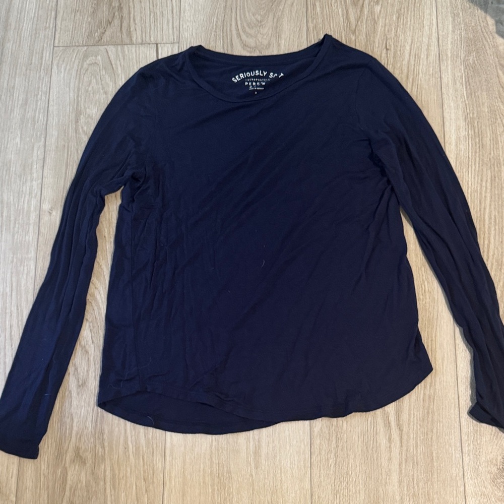 Aeropostale Women's Dark Blue Long Sleeve Tee